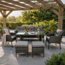 Seater rattan furniture set - 7-seater,