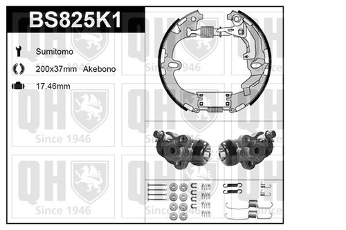 Akebono brake shoe - akebono, w/