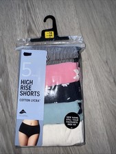 Size 16 M&S High rise Shorts Cotton Lycra BNIP Latex Free