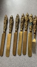 Vintage Thai Brass Cutlery Set