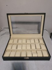 Watch Valet Case 12 Watch Thick Pillows Lock & Key