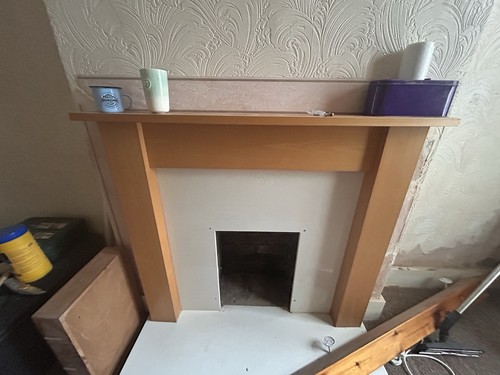 Wooden fireplace surround - wooden, with
