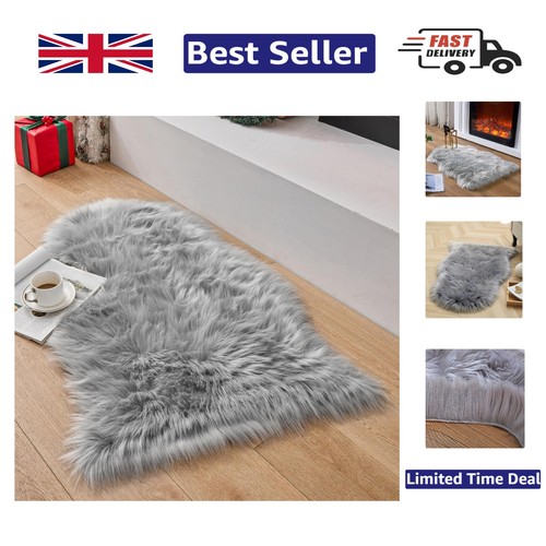 Non slip faux sheepskin rug - faux,