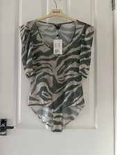 Monki, Sheer Bodysuit, Green