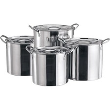 Set of 4 Stock Pots Stainless
