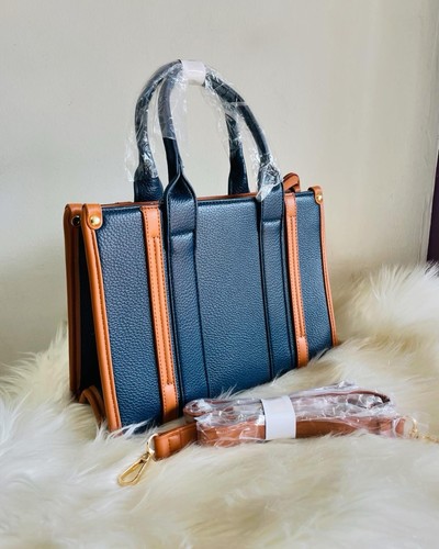 Jamie blue brown - faux, leather