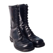 Vintage Corcoran Mens Combat Paratrooper Jump Boots Black Leather  Steel Toe 7