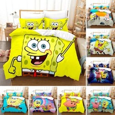 Spongebob Squarepants Bedding Set Quilt Duvet Cover Pillowcase Single Double UK✨