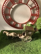 Vintage Brass Horse With Carriage Ornament 22 Inches Long BR355