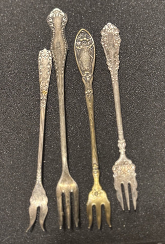 Antique long cocktail forks - long,