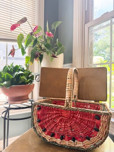Vintage wicker watermelon - vintage,