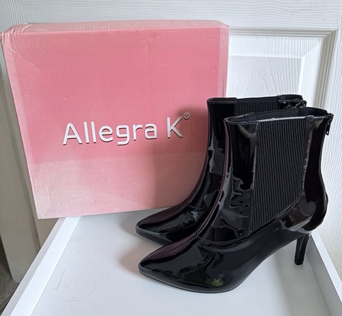 Women black patent faux - black,