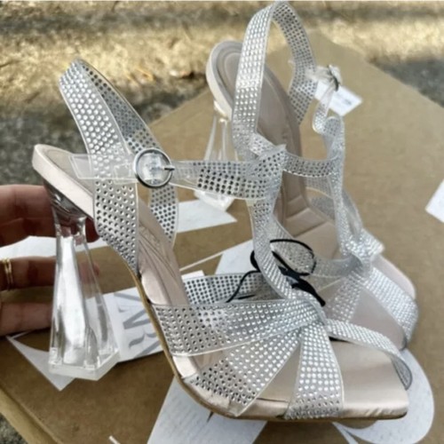 Zara vynil silver - silver, heels