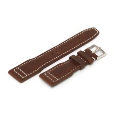 Aviator 22mm Brown Leather Watch Strap Handcrafted Luxury IWC Breitling Omega