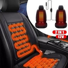 2PCS CAR HEATED SEAT PAD CUSHION COVER HEATING HEATER WARM WINTER UNIVERSAL 12V