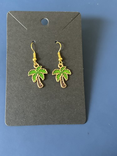 Enamel palm tree dangle - enamel,