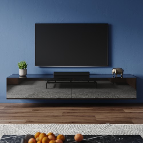 Wall floating black - black, gloss