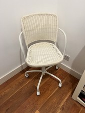 IKEA white Rattan Straw Chair Rotating