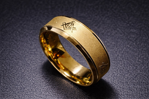 Stainless steel masonic ring - stainless,