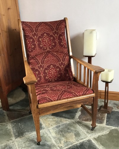 Arts crafts oak chair - &,