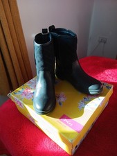 Joules Black Leather Boots 36. BNWT.