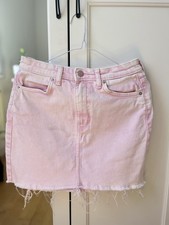 Bershka pink denim skirt size