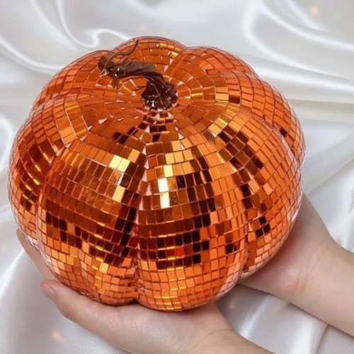 Orange mirror disco ball - orange,