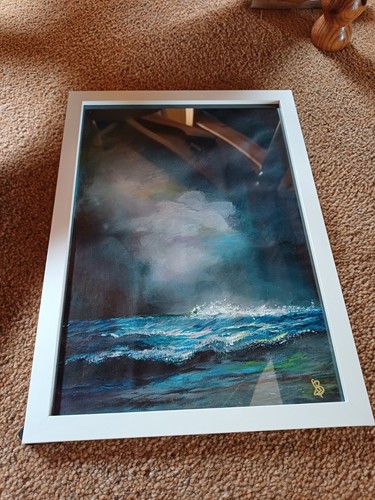 Acrylic painted seascape - acrylic,