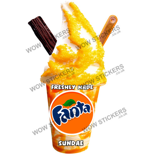 Fanta ice cream sundae - sundae, sticker