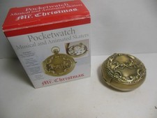 Mr. Christmas Animated Skaters Pocketwatch Music Box Pocket Watch Not Working