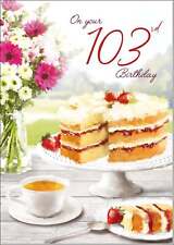 Doodlecards 103rd Birthday Card Age 103 for Her Tea and Cake