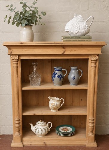 Antique pine bookcase - antique,