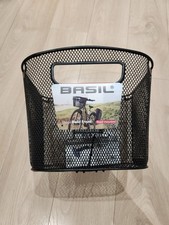 Basil Bold Front Bicycle Basket Fixed Mounted + Basil FM Stem Holder 