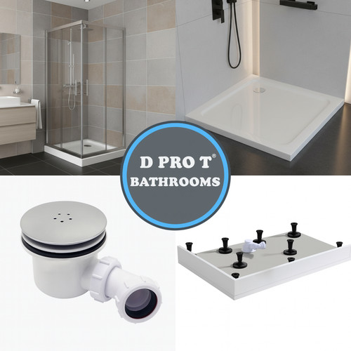 Chrome corner shower - corner, enclosure