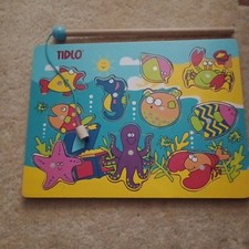 Tidlo Wooden Magnetic Fishing Puzzle Game – Complete with 1 rod