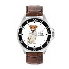 Toff London TLWL-7864 Mens Beige Jack Russell Terrier Dog Watch