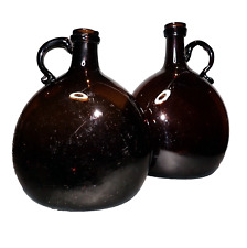 Amber Glass Victorian Flasks