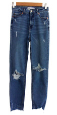 Primark Denim Ripped Jeans Women's High Waist 5 Pocket Slim Leg Blue Size 4