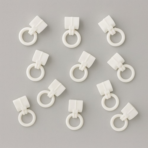 10x white clip - white,