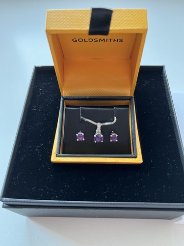 9ct white gold amethyst - white,