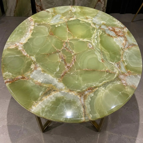 Handmade green onyx round - green,