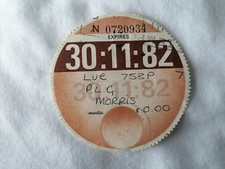 OLD UK CAR TAX DISC 30:11:82 /