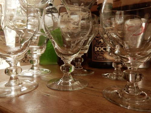 Vintage glass rummers ogee - glass,