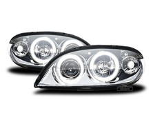 Prif oleuadau ar for Citroen SAXO 99-03 Angel Eyes Chrome LPCI02EV XINO