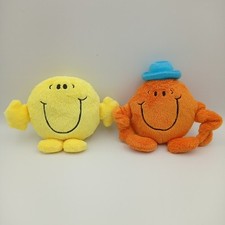Persil Mr Men Pair Mr Tickle & Mr Happy 6" Vibrating Retractable Arms Soft Toy
