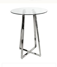 Poseur Round Clear Glass Bar