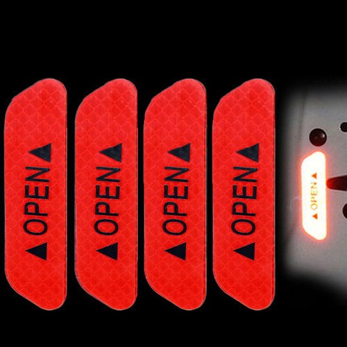 4pcs red reflective tape open - red,