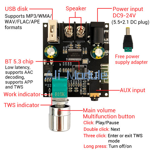 Mono channel 30w bluetooth 3 - channel,