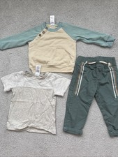 Little Dude Set Sweatshirt Trousers T-shirt 9-12 Months Washed But Not Worn 