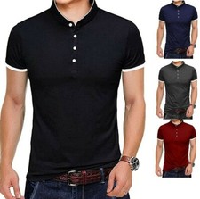 Mens Grandad Collar Shirt
